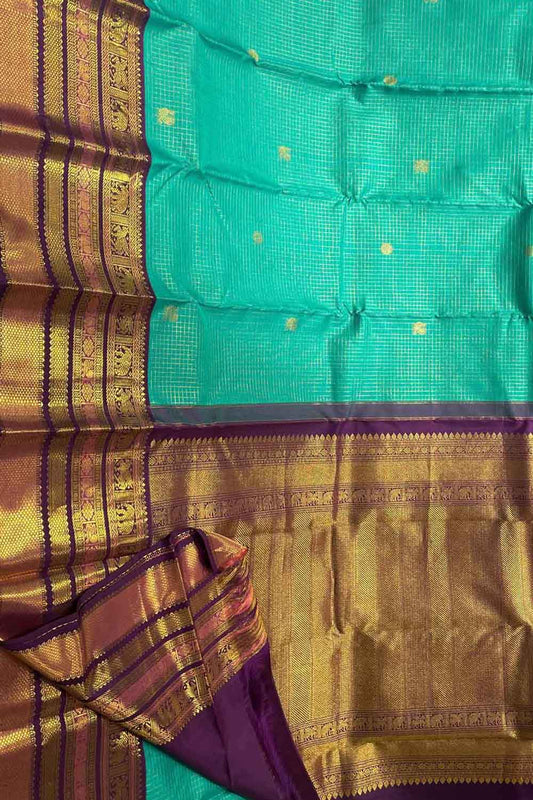 Green Handloom Kanjeevaram Pure Silk Saree - Elegant Luxury - Luxurion World