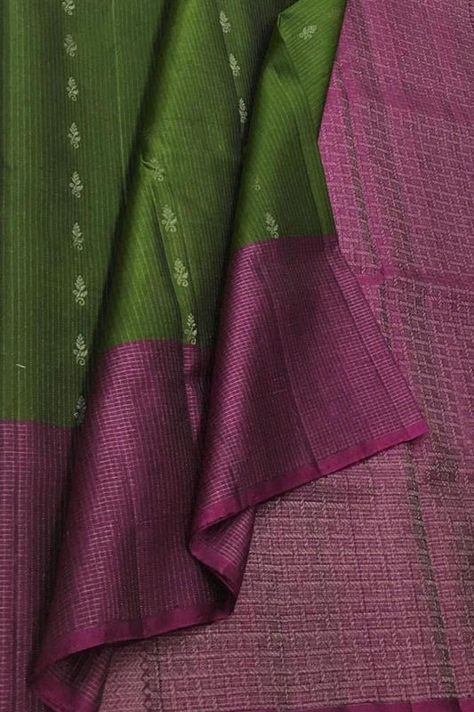 Exquisite Green Kanjeevaram Handloom Silk Saree - Luxurion World