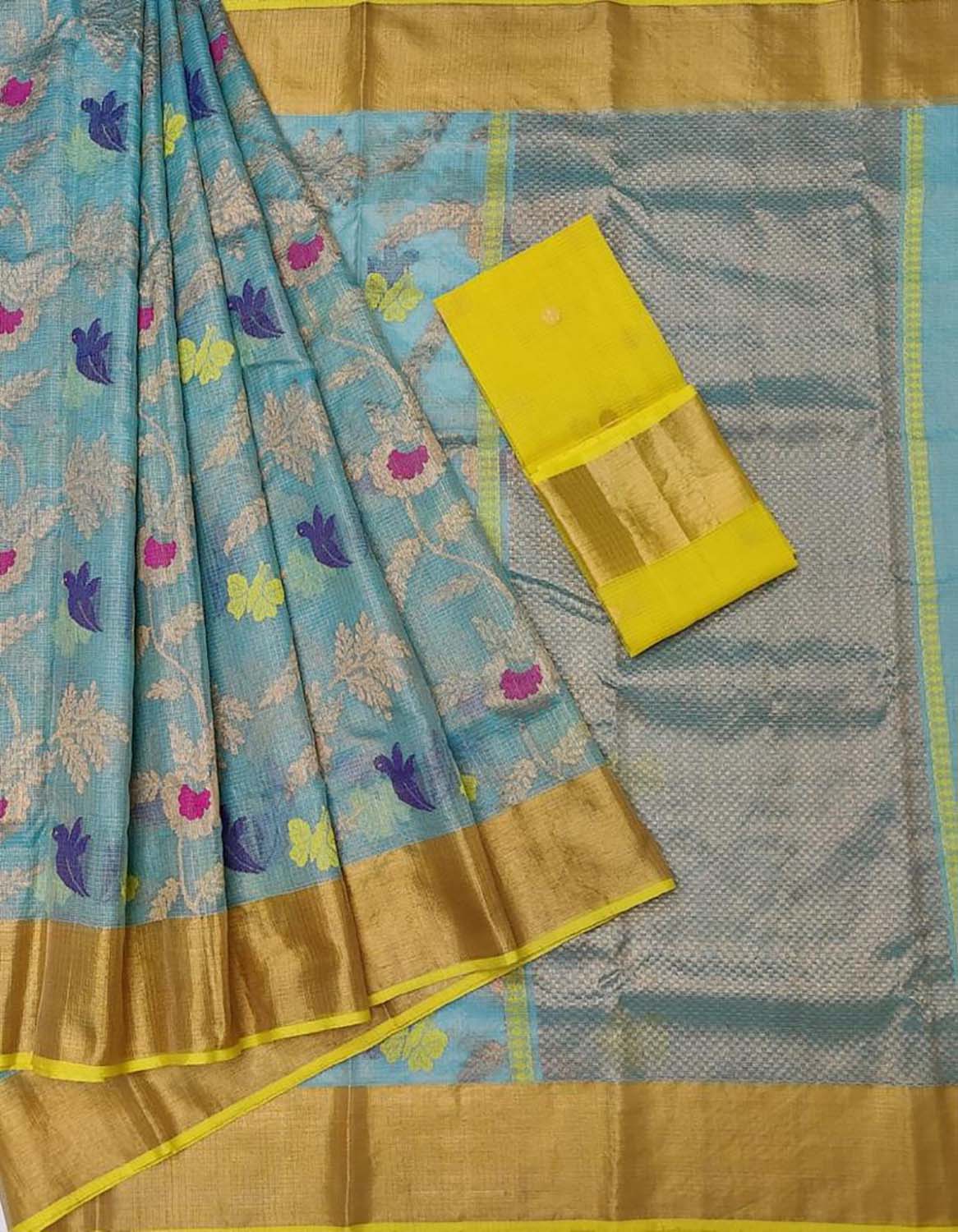 Buy Ivory Kota Doria Silk Saree For Women Online - Frontierraas