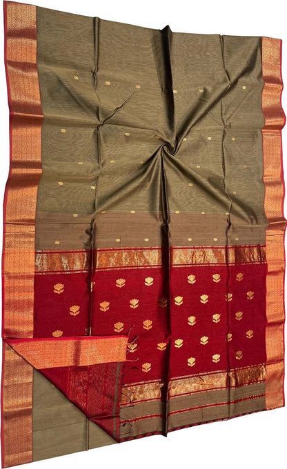 Pastel Maheshwari Cotton Silk Saree - Handloom Elegance - Luxurion World