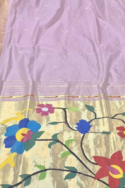 Stunning Purple Paithani Handloom Saree - Luxurion World