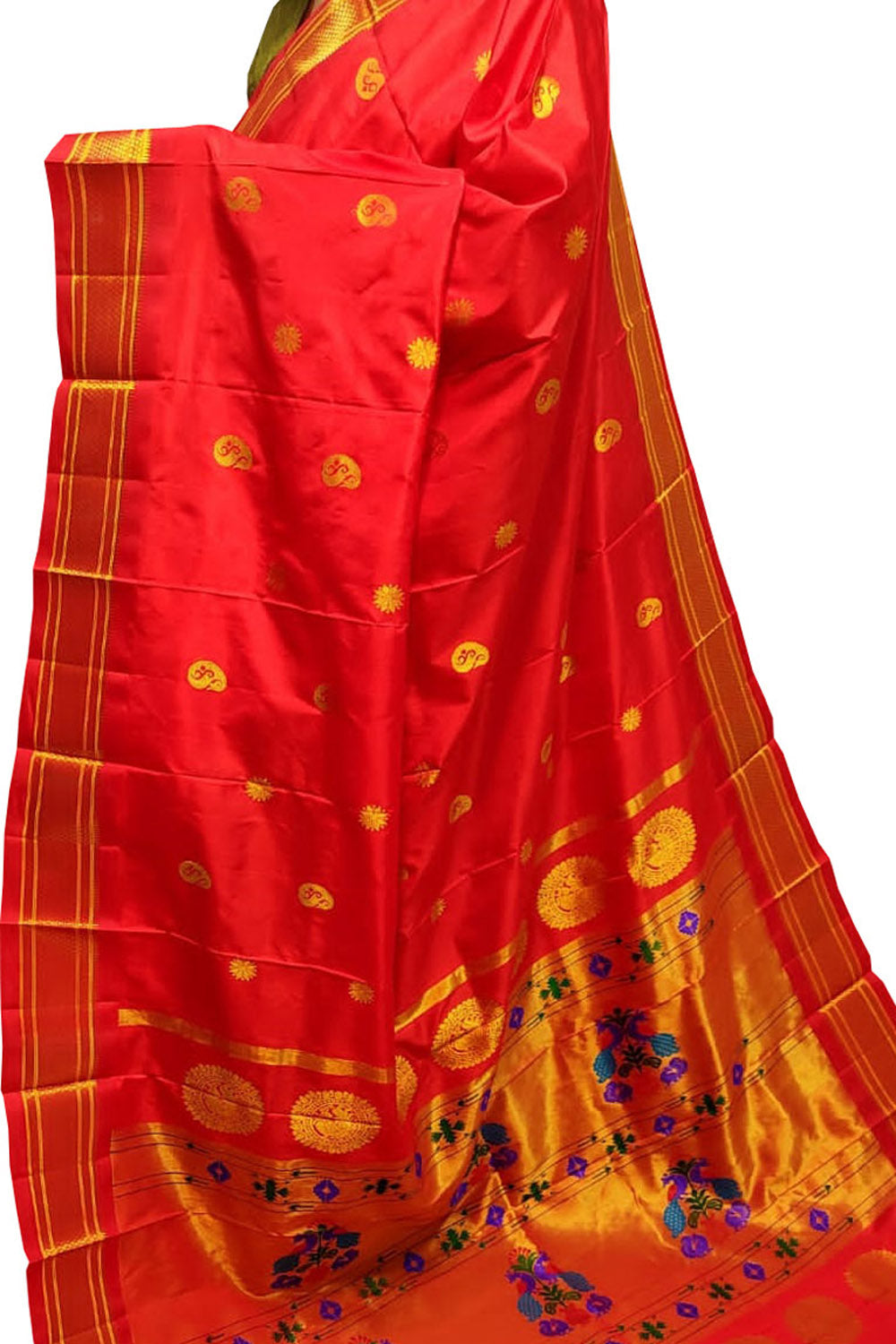 Currant Red Paithani Silk Saree : Paithani Saree For Wedding at Rs 2798 |  ring road | Surat| ID: 24545613962