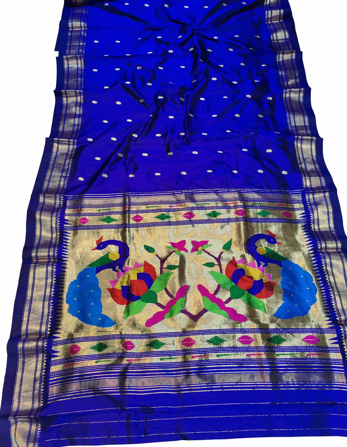 Exquisite Blue Paithani Handloom Pure  Silk Saree - Luxurion World