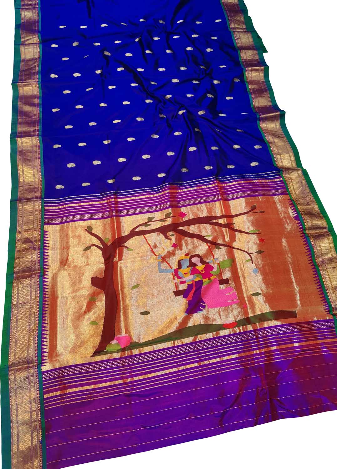 Exquisite Blue Paithani Handloom Pure Silk Saree - Luxurion World