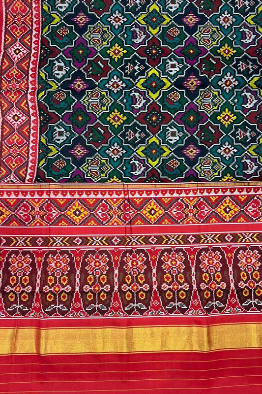 Colorful Handloom Semi Patan Patola Silk Saree - Luxurion World