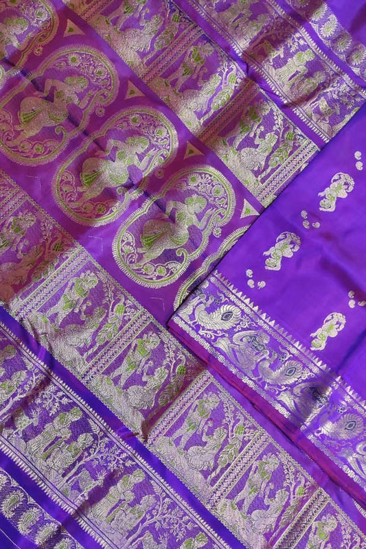 Royal Purple Swarnachari Silk Saree - Luxurion World
