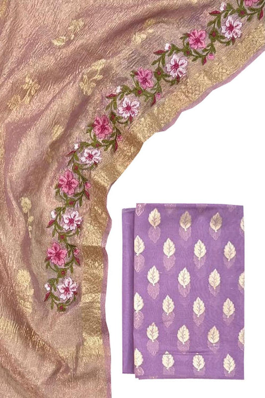 Elegant Purple Banarasi Chanderi Silk Suit Set - Luxurion World