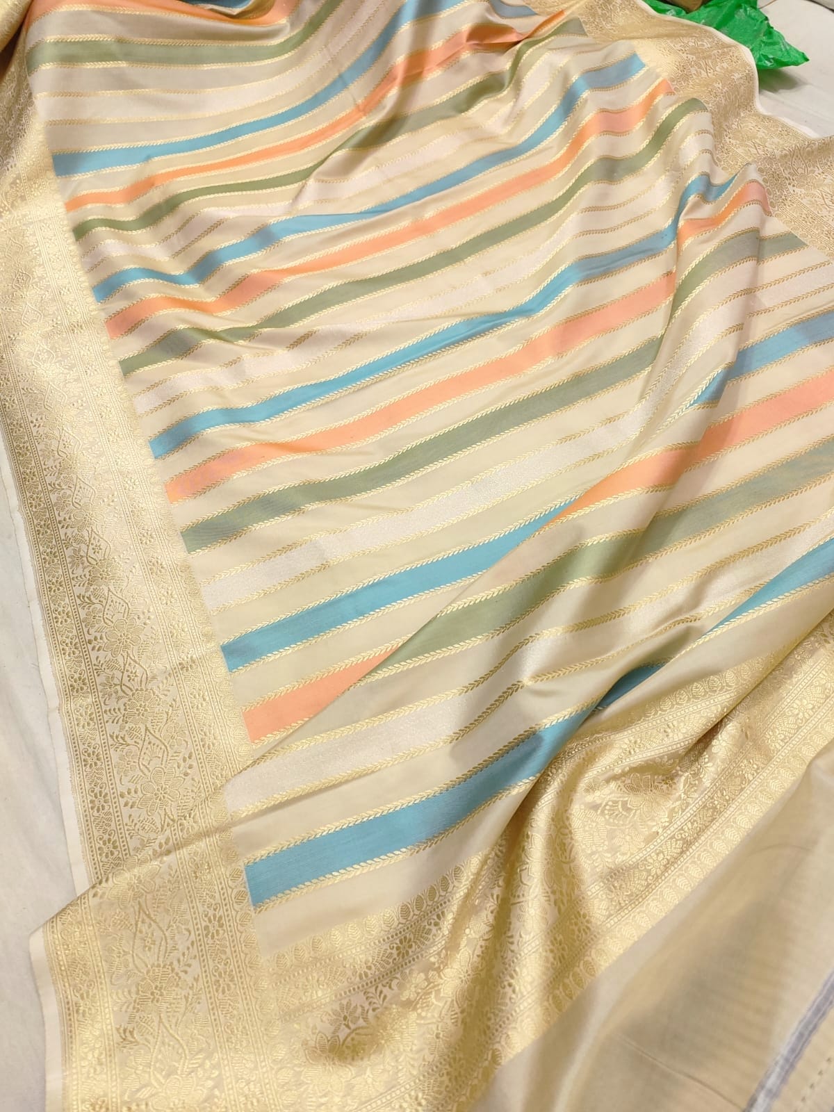 Pastel Banarasi Saree - Luxurion World