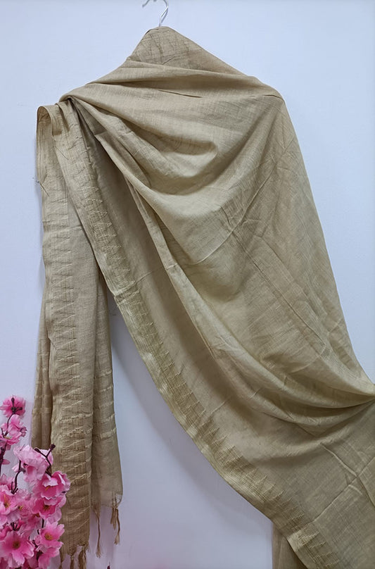 Pastel Handloom Bhagalpur Cotton Temple Design Dupatta - Luxurion World