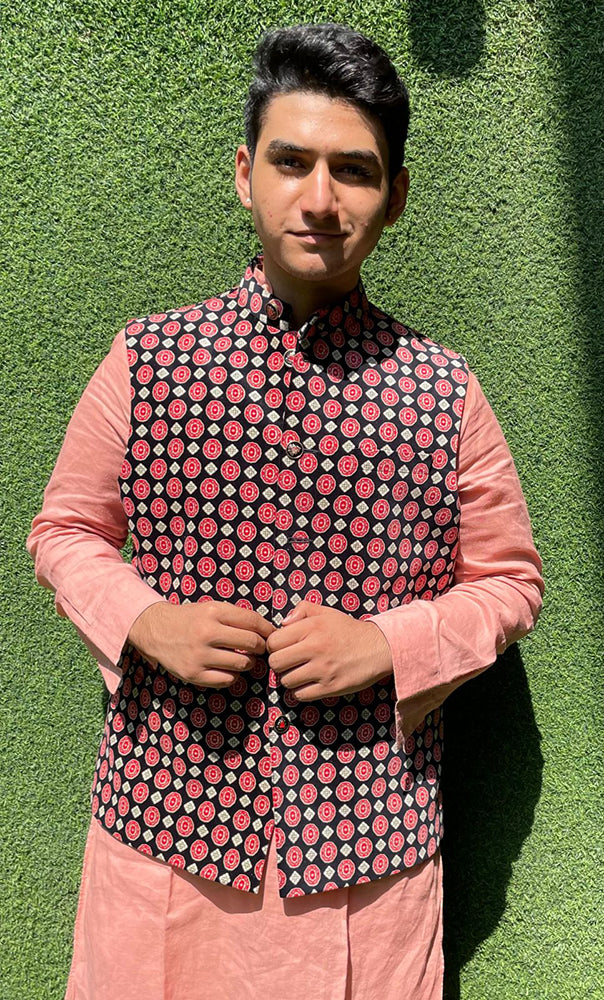 Red velvet hot sale nehru jacket