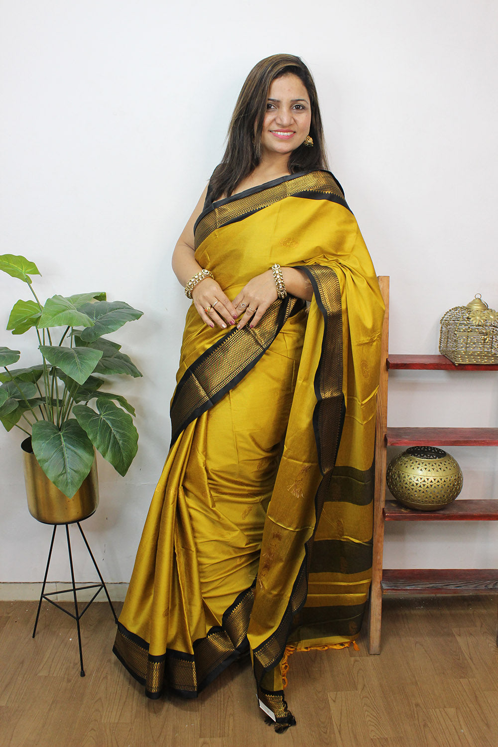 Stunning Yellow Paithani Cotton Silk Saree - Shop Now!