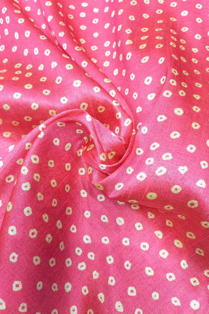 Pink Digital Printed Tussar Silk Fabric: High-Quality 1 Mtr Length ...