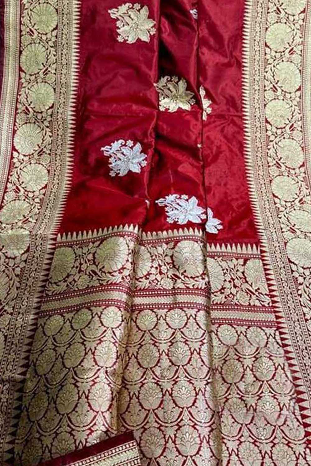 Buy Green & Rani Pink Handloom Banarasi Saree In Katan Silk With Fancy  Border KALKI Fashion India