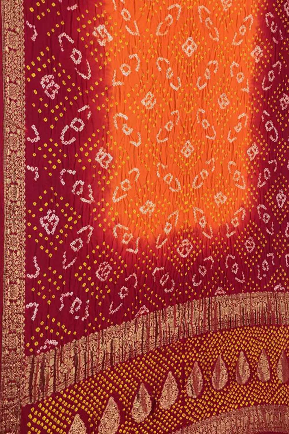 Designer Red Bandhani Saree - Rana's by Kshitija