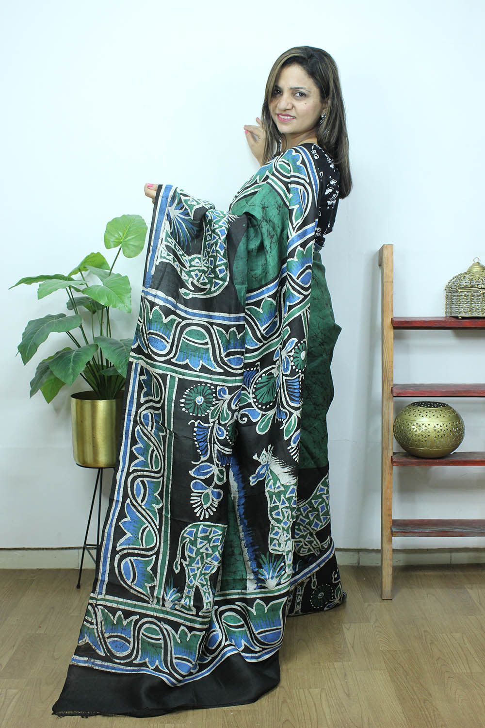 Hand Batik Pure Bishnupuri Silk Saree – Craftyle