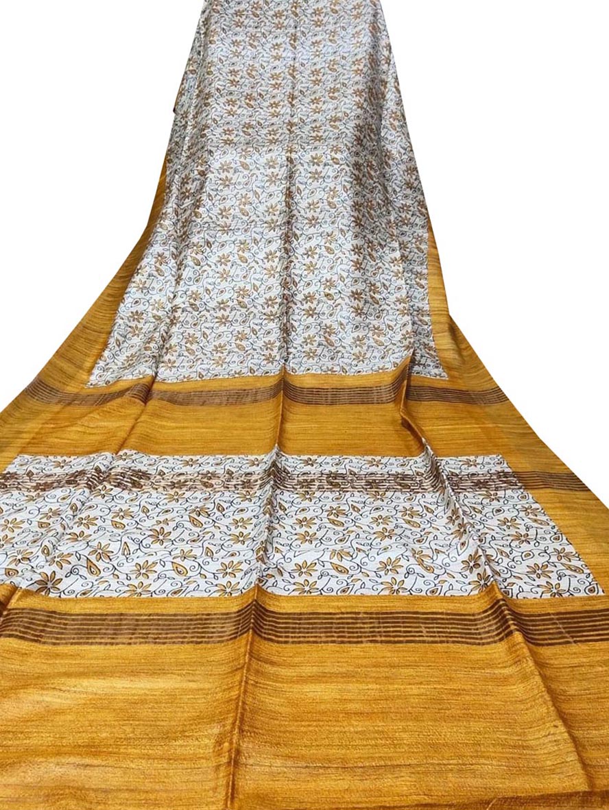 Pure tussar ghicha silk saree freeshipping - SILK ZONE