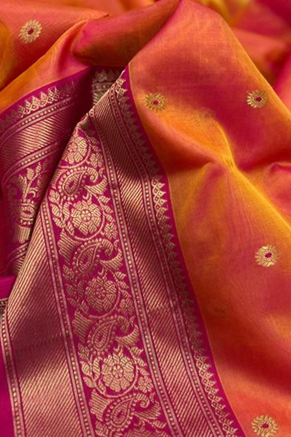 Dark Pink Block Print Chanderi Silk Cotton Saree With Blouse Piece - Suti  Dhaga