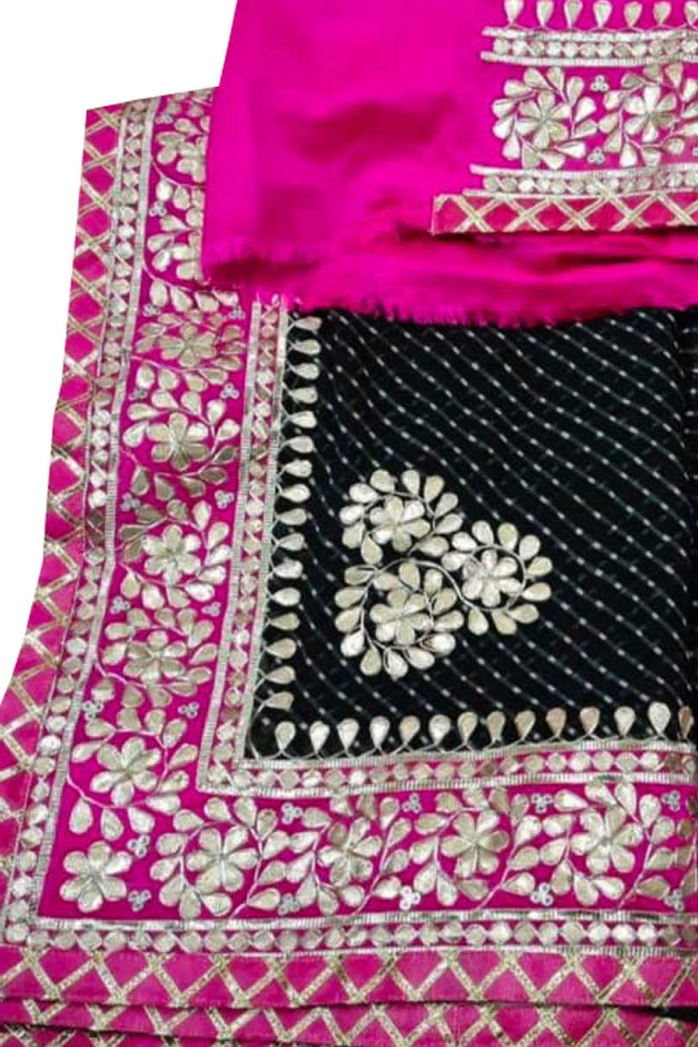 Pink Gota Patti Leheriya Saree For Women at Rs.3099/Piece in bikaner offer  by Krishna Saree