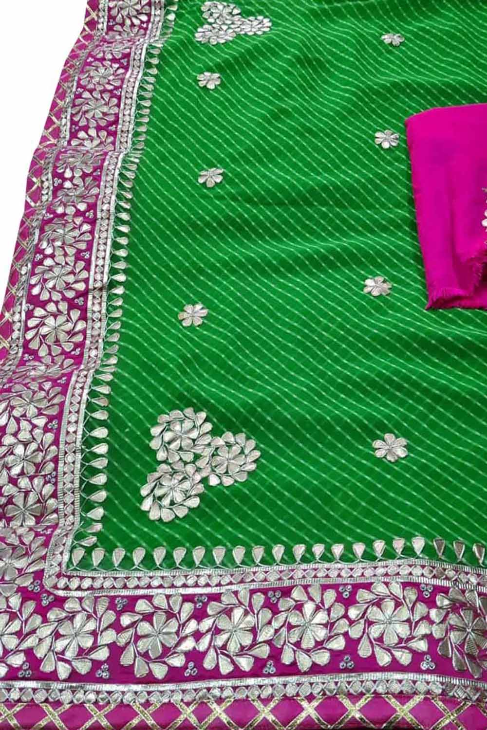 Pretty Pink Pure Crepe Rai Bandhej Gota Patti Saree - Etsy