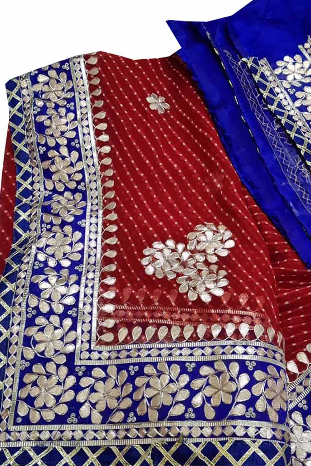 Buy Red Bandhej Banarasi Saree Online in USA with Gota Patti Border – Pure  Elegance