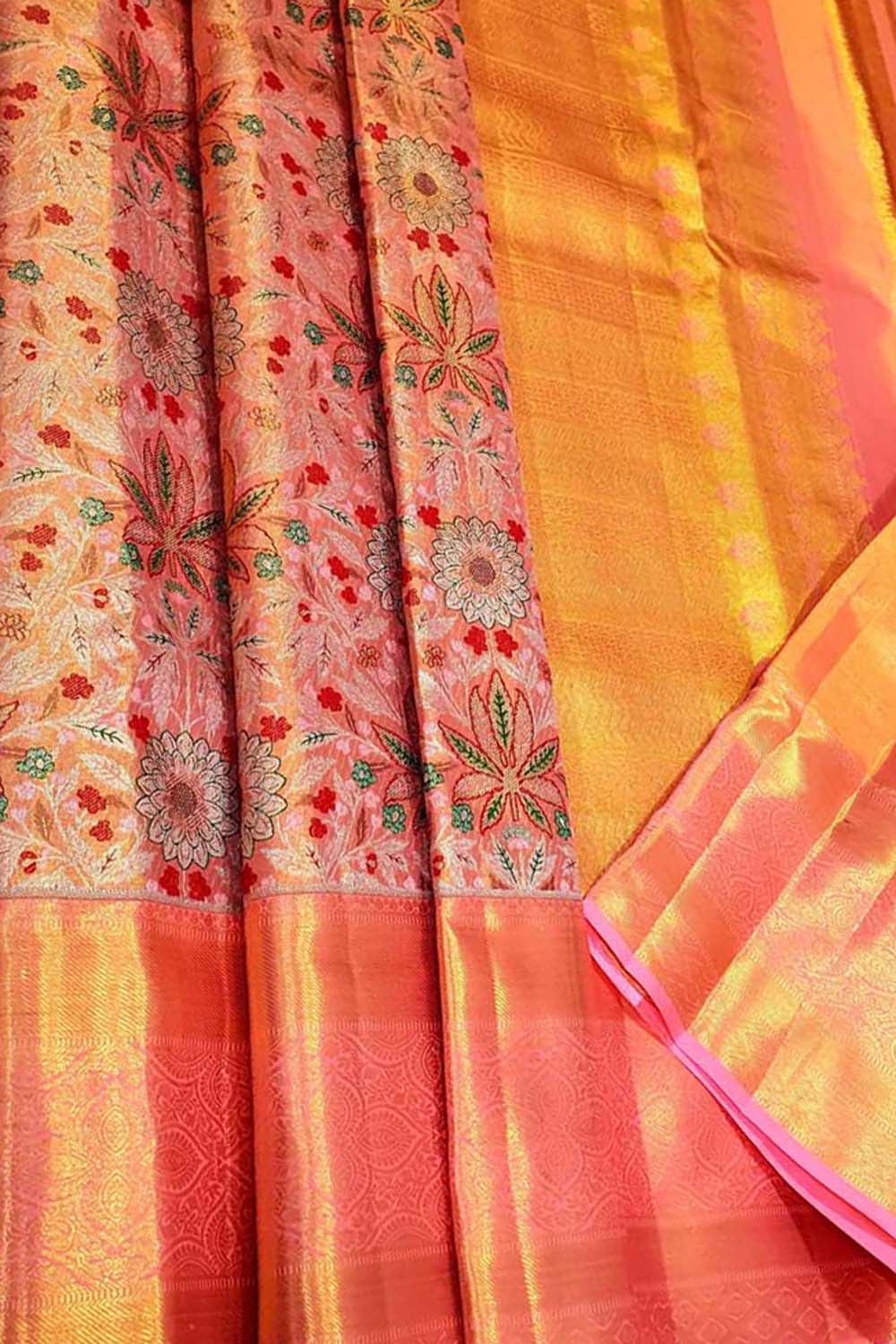 Fuchsia pink orange half saree – Vastrasuka