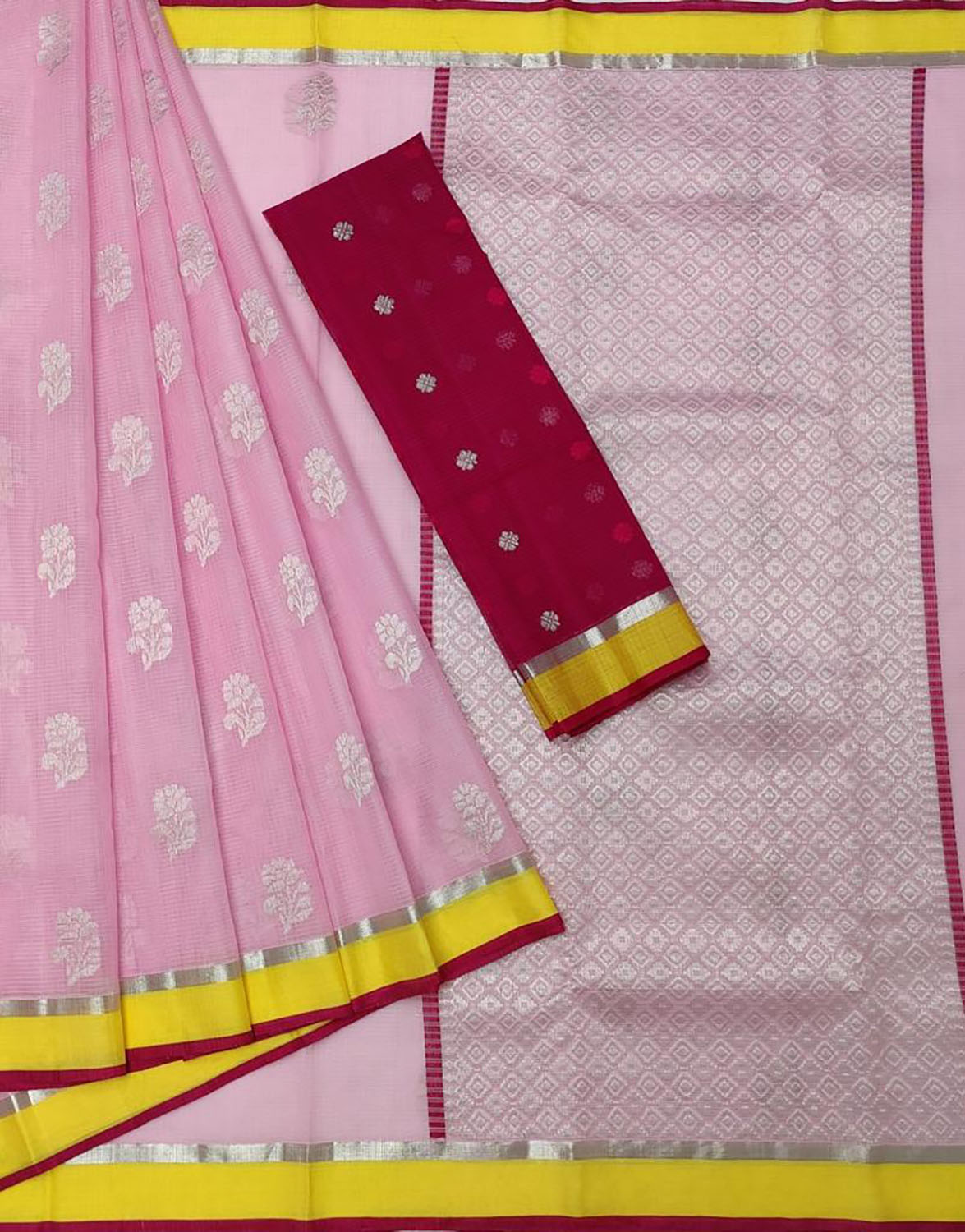 HOUSE OF BEGUM Womens Magenta Kubera Pattu Silk Saree With Blouse Piec –  F2FMART.com