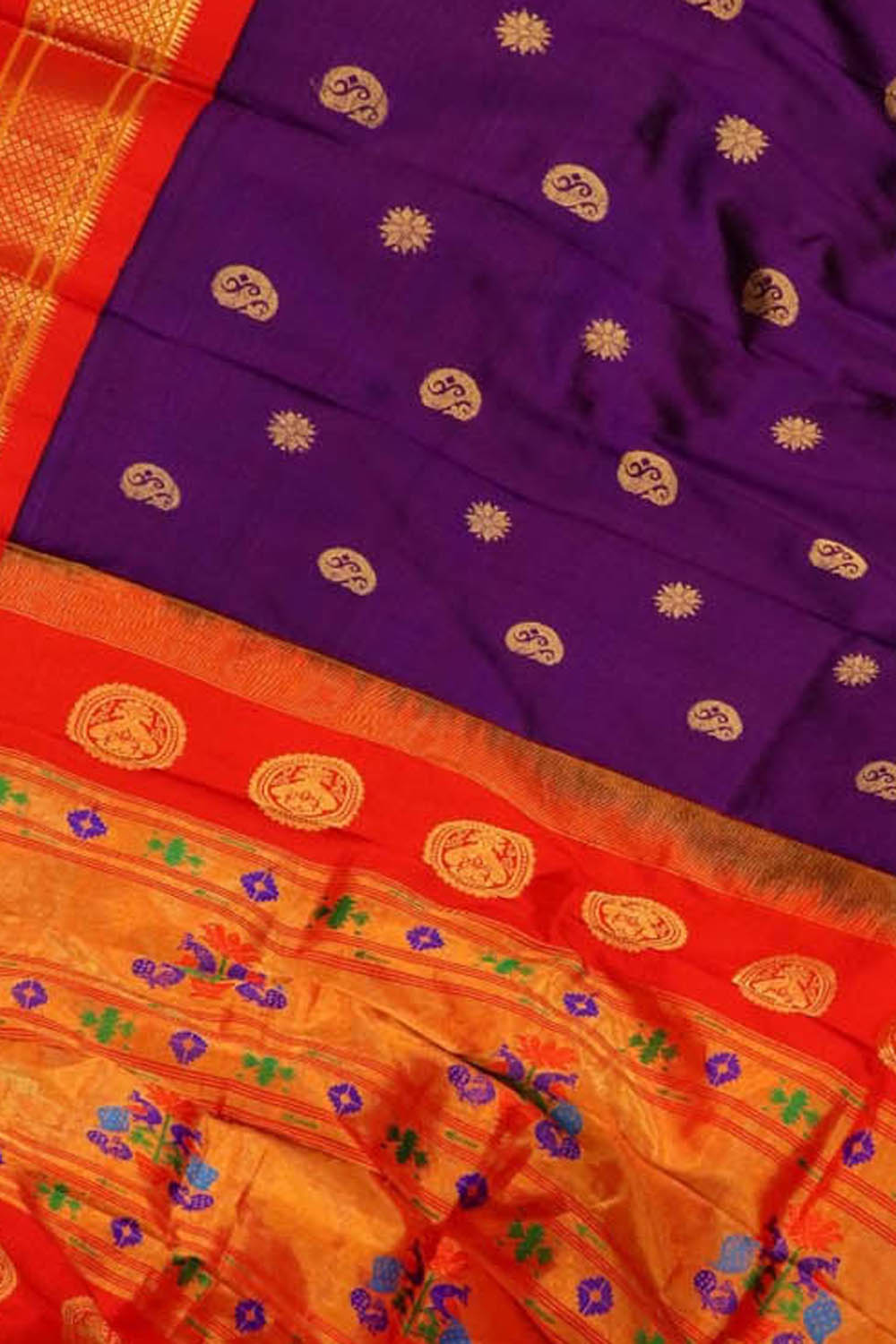 6 m (with blouse piece) Printed Orange Wedding Wear Paithani Silk Saree at  Rs 1550 in Surat