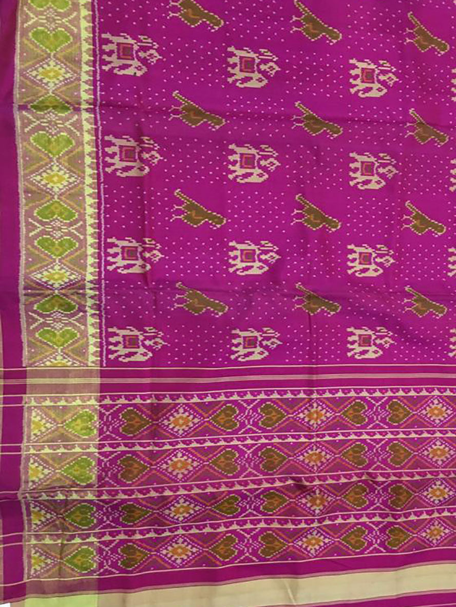 Stunning Purple Handloom Ikat Patola Silk Saree – Luxurionworld