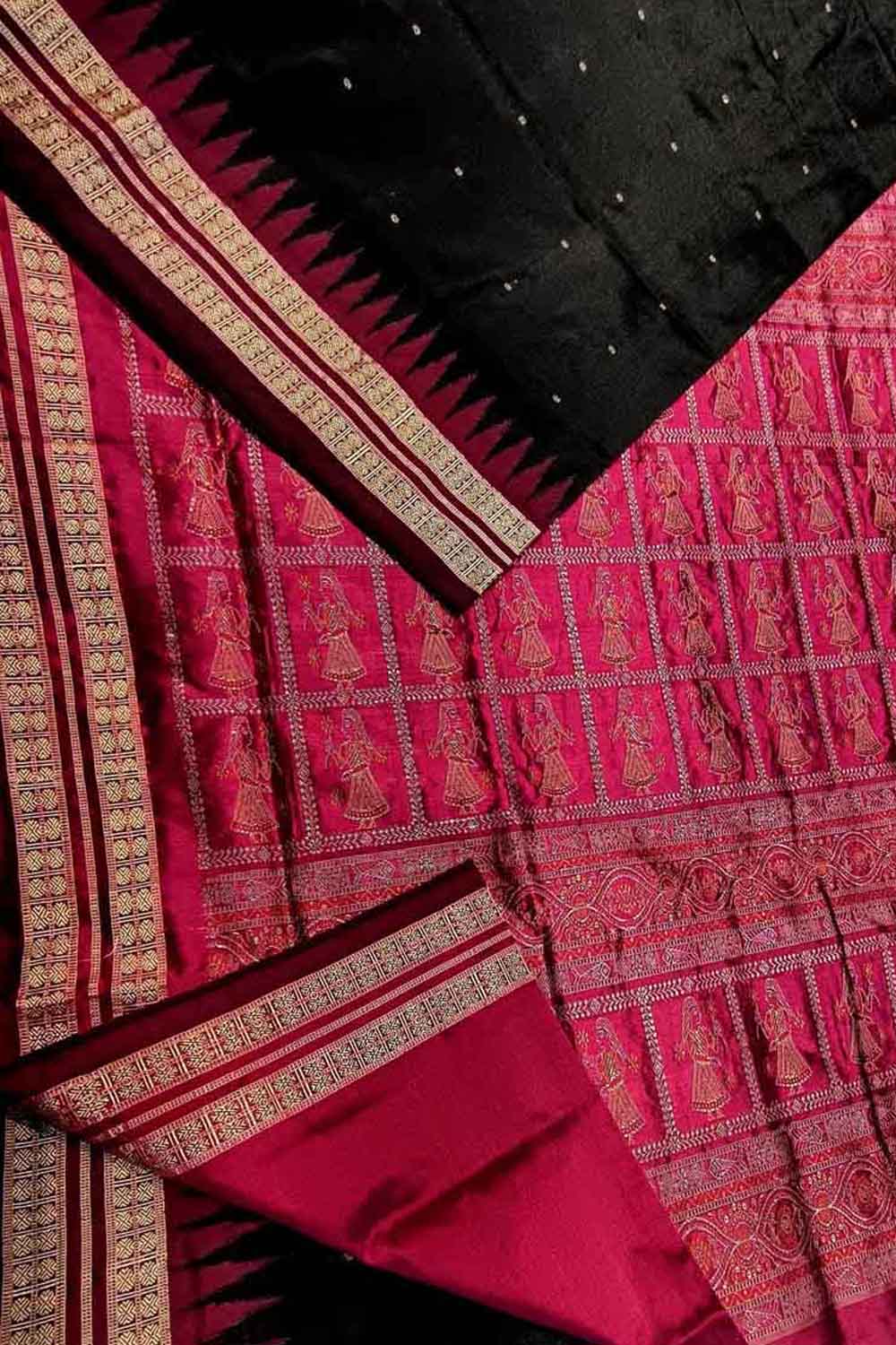 Grey Black Tribal Bomkai Silk Saree- Odisha Handloom Sarees,Sambalpuri Silk  saree | BigRayn.com