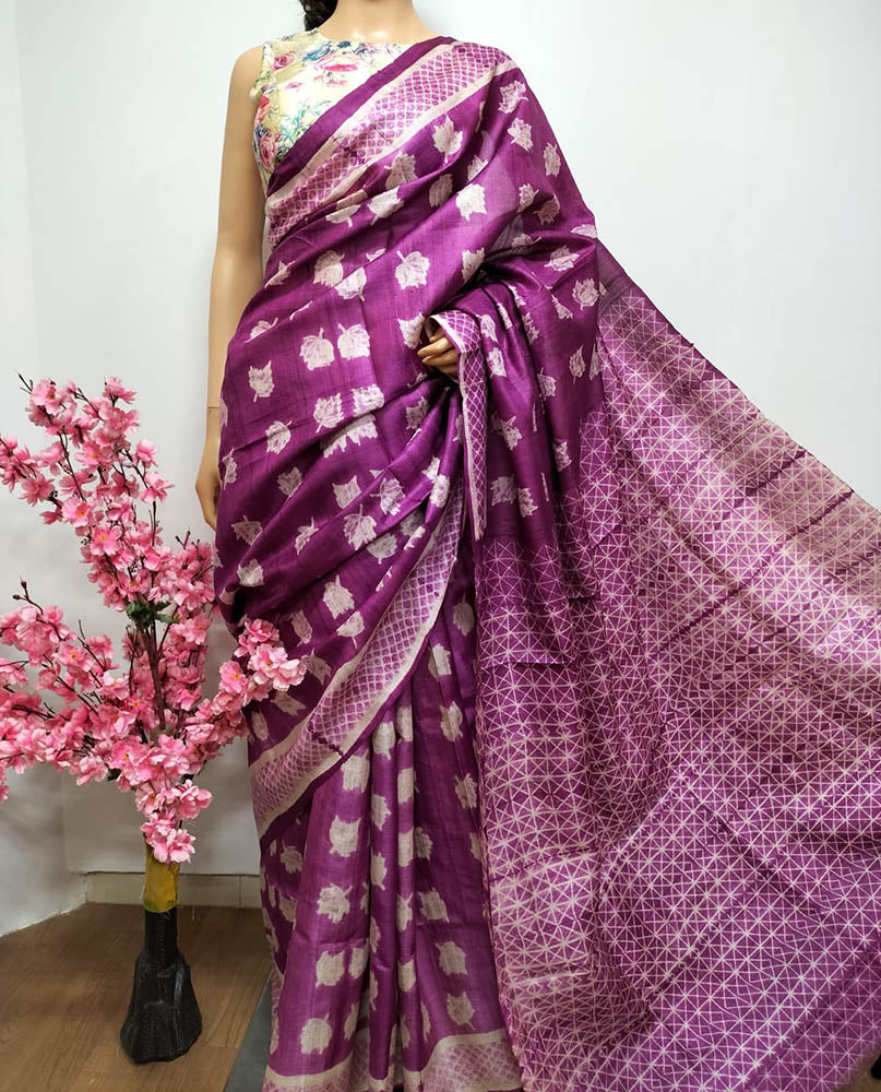 Woven Tussar Silk Saree – Shop@DVIJA