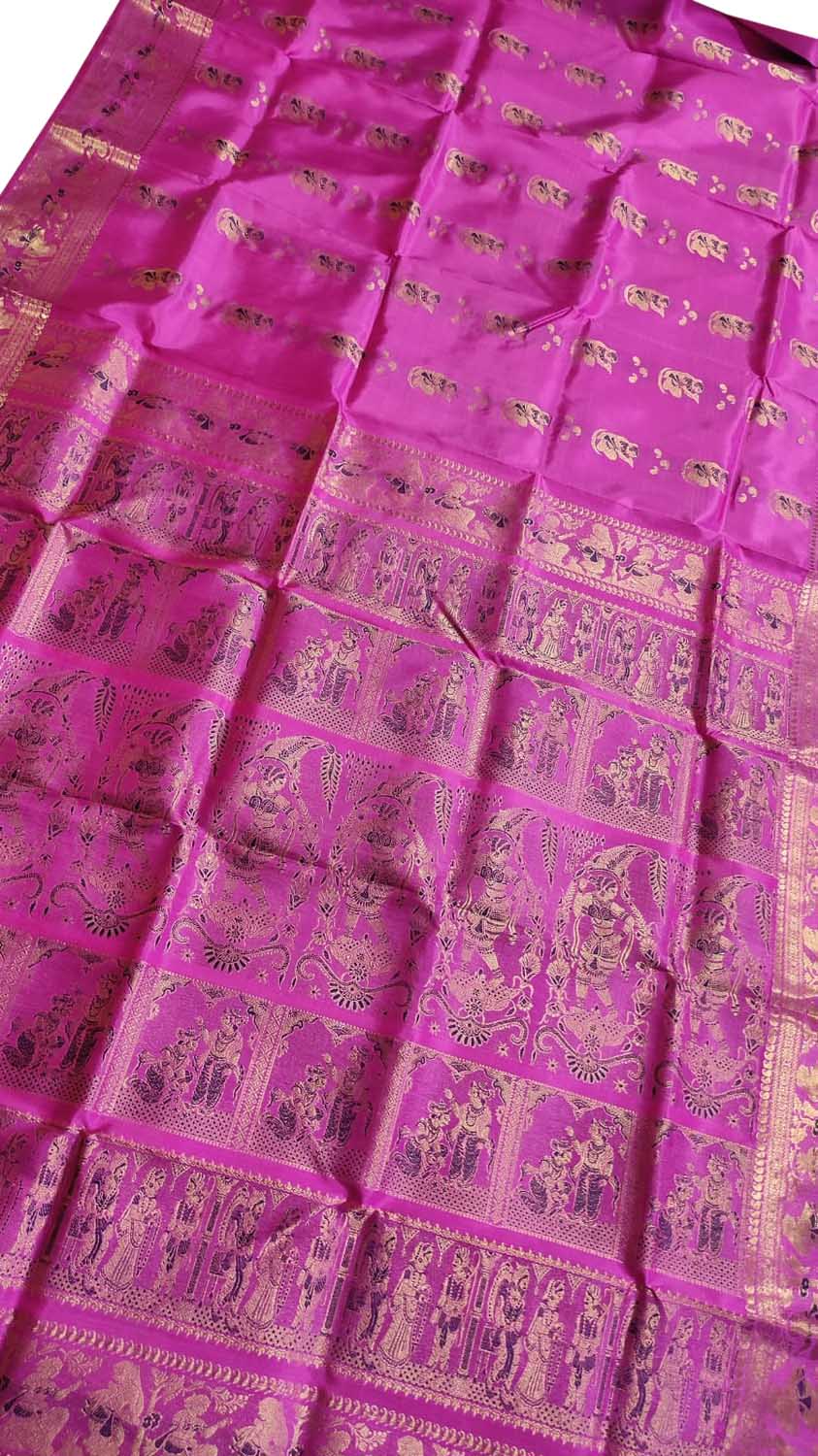 Red Pure Silk Swarnachari Saree. – USRA