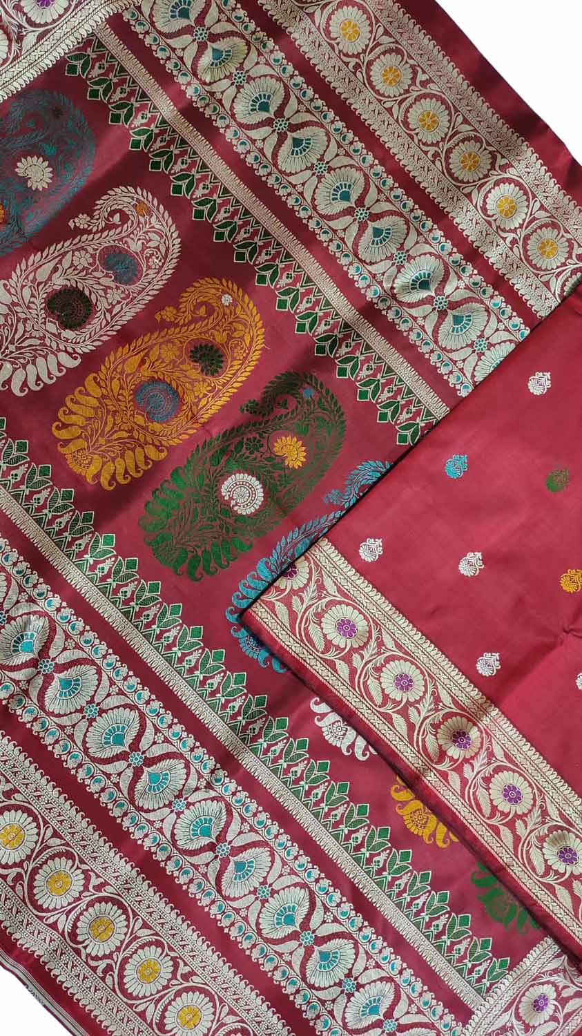 Buy RIVANA Women Cream Woven Temple Border Cotton Silk and Cotton Blend Baluchari  Saree Online at Best Prices in India - JioMart.