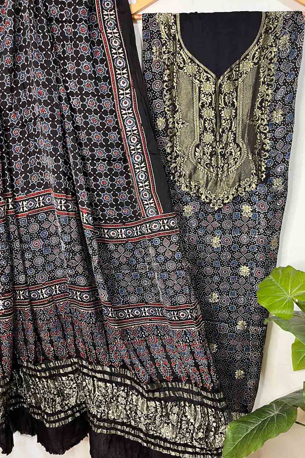 Modal Silk Dress - Premium Ajrakh Natural Dye with Bandhej Dupatta –  ETHNICS OF KUTCH