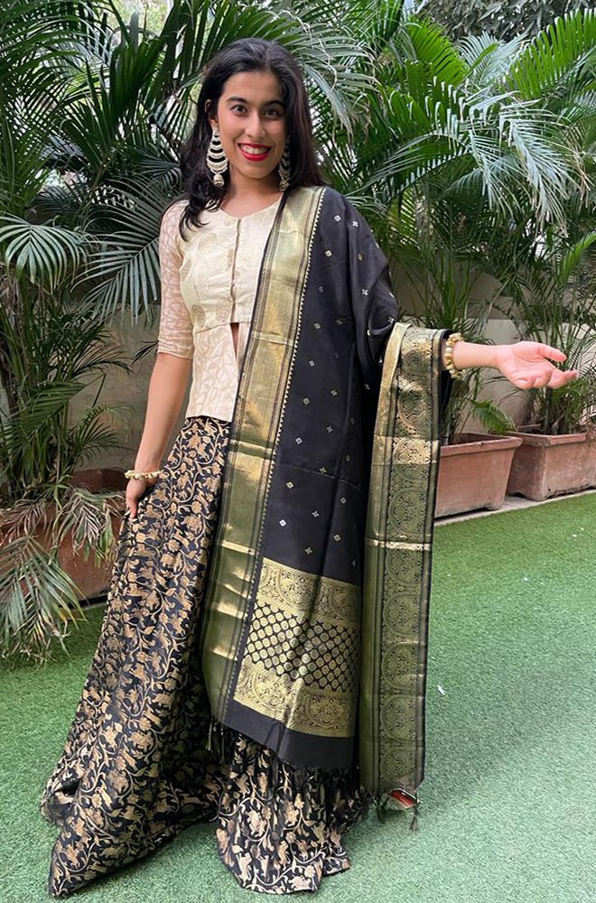 How to style Banarasi Silk dupatta in diferent ways | Ethnic Lookbook |  Perkymegs - YouTube