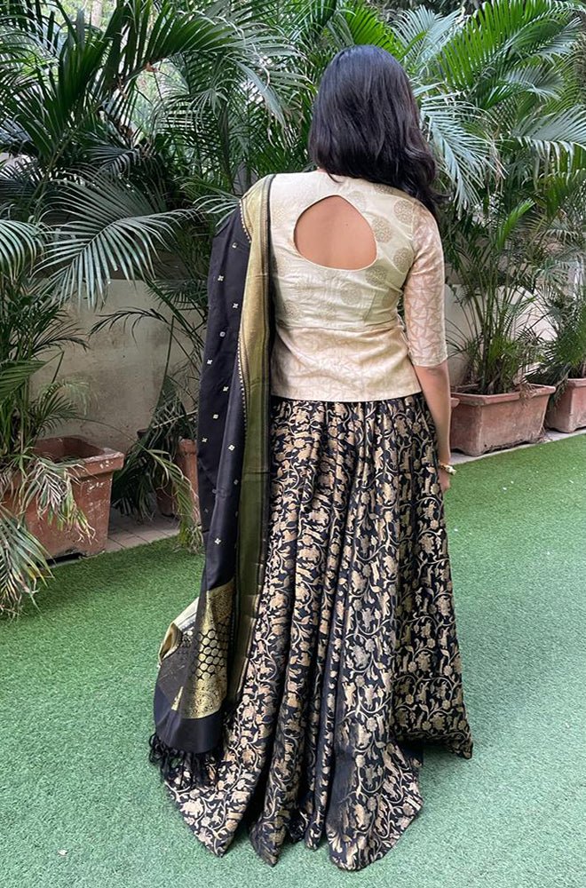 Banarasi Silk Lehenga Choli - Designer Banarasi Silk Lehenga Choli in USA,  Wedding Banarasi Silk Lehenga Choli, Banarasi Silk Lehenga Choli For Wedding