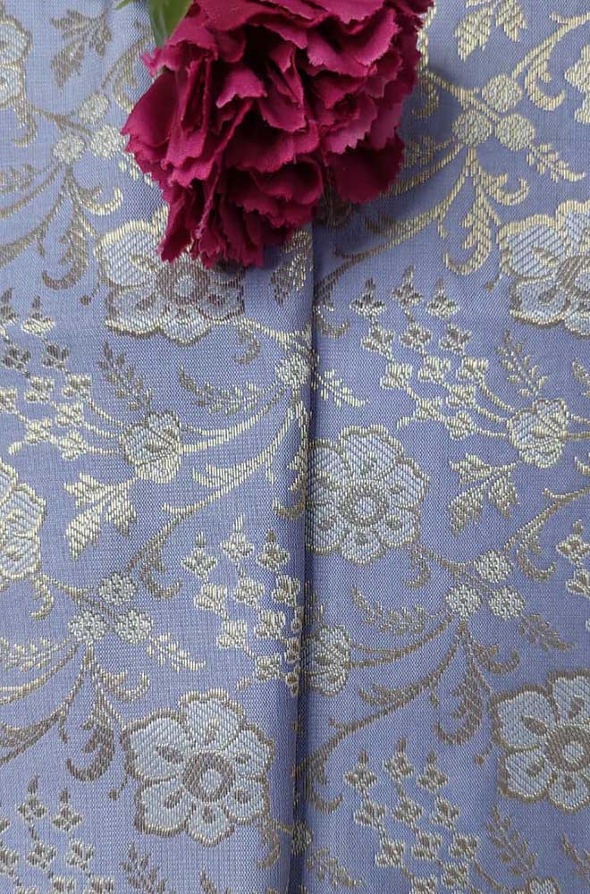 Blue Banarasi Silk Fabric ( 1 Mtr ) - Luxurion World