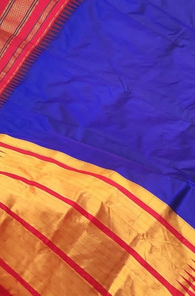 Buy Yarn Hut Art Silk Authentic Ilkal Saree With Thode Prass Border And  Toped Pallu (Blue) at Amazon.in