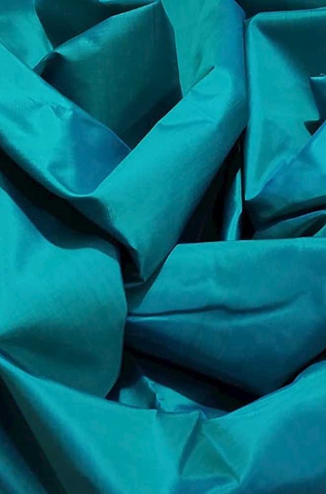 Blue Plain Pure Silk Fabric ( 1 Mtr ) - Luxurionworld