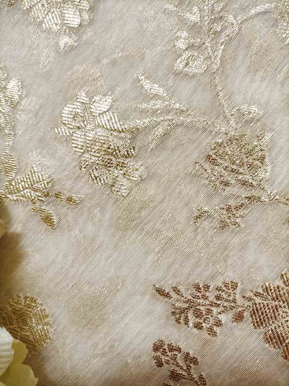 Dyeable Banarasi Chanderi Silk Fabric ( 1 Mtr ) - Luxurion World