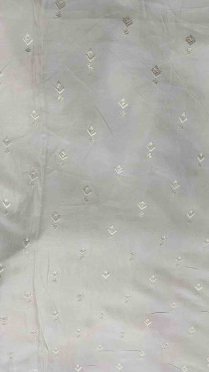 Dyeable Embroidered Trendy Dola Silk Fabric ( 1 Mtr ) - Luxurion World