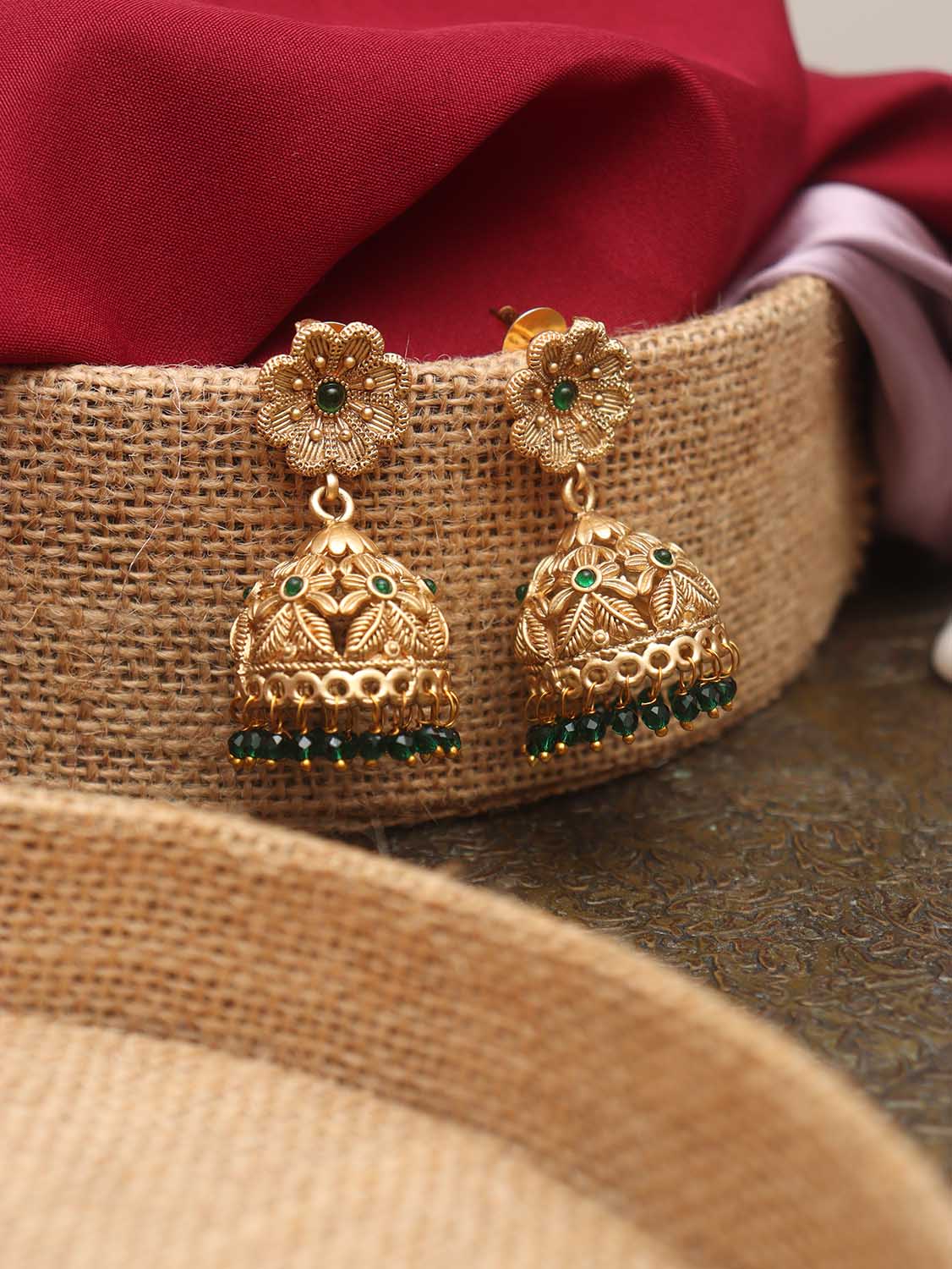 Woma Gold Oxidised Plated Trendy Jhumki Earrings-1318112B