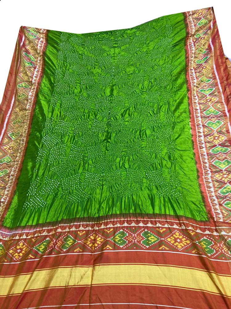 Android Green bomkai silk saree – Boyanika Odisha