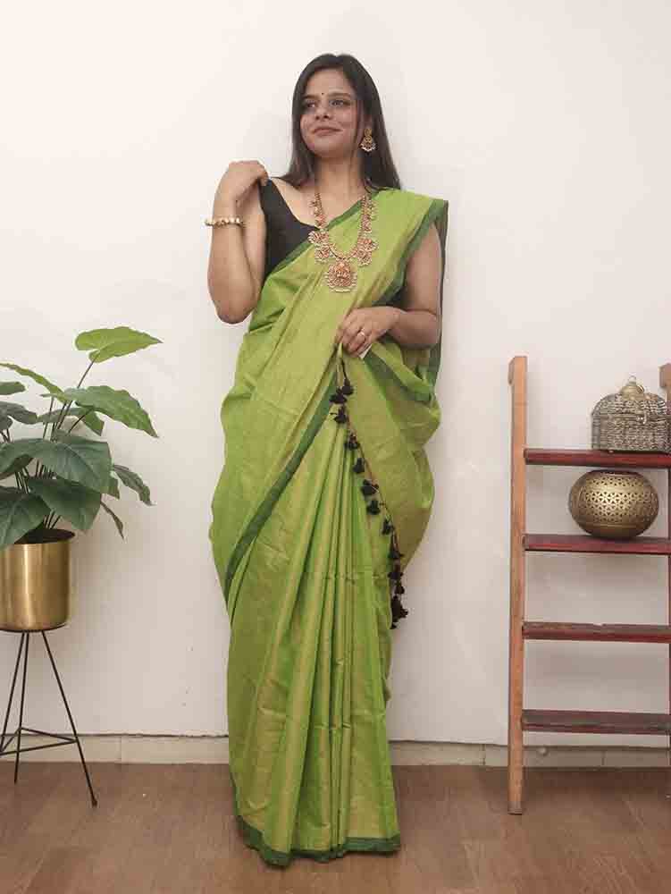 Pure Soft Plain Cotton Saree – ThreadLooms