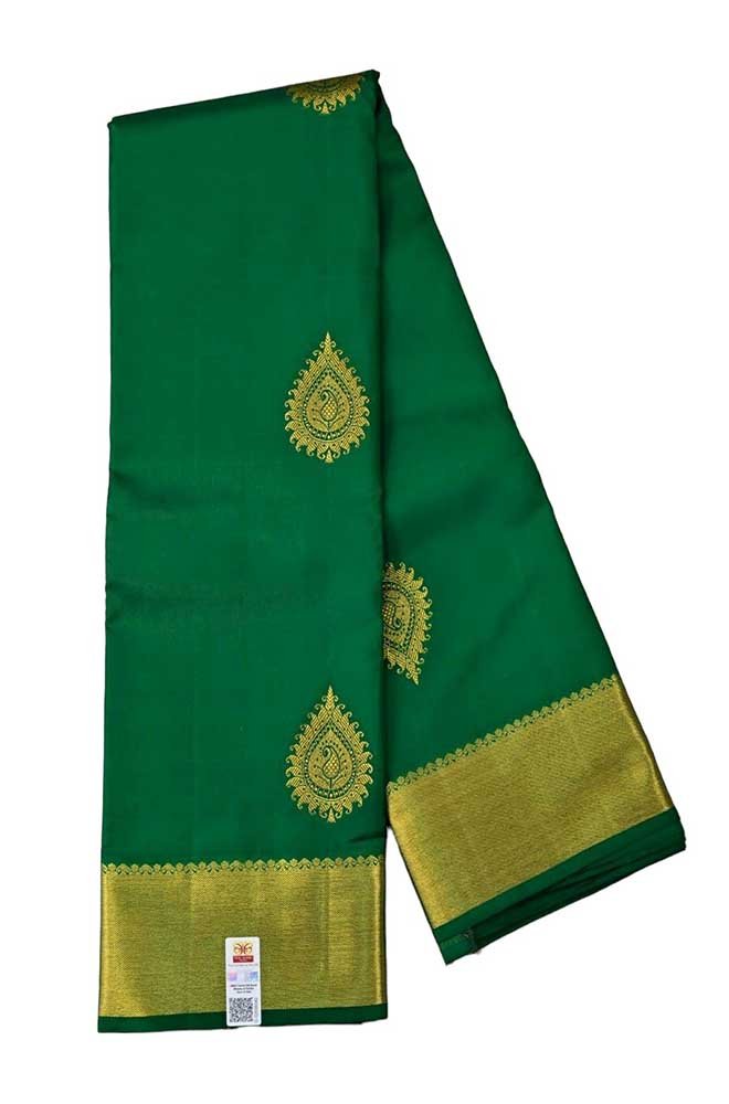 Green Handloom Kanjeevaram Pure Silk Saree - Luxurion World