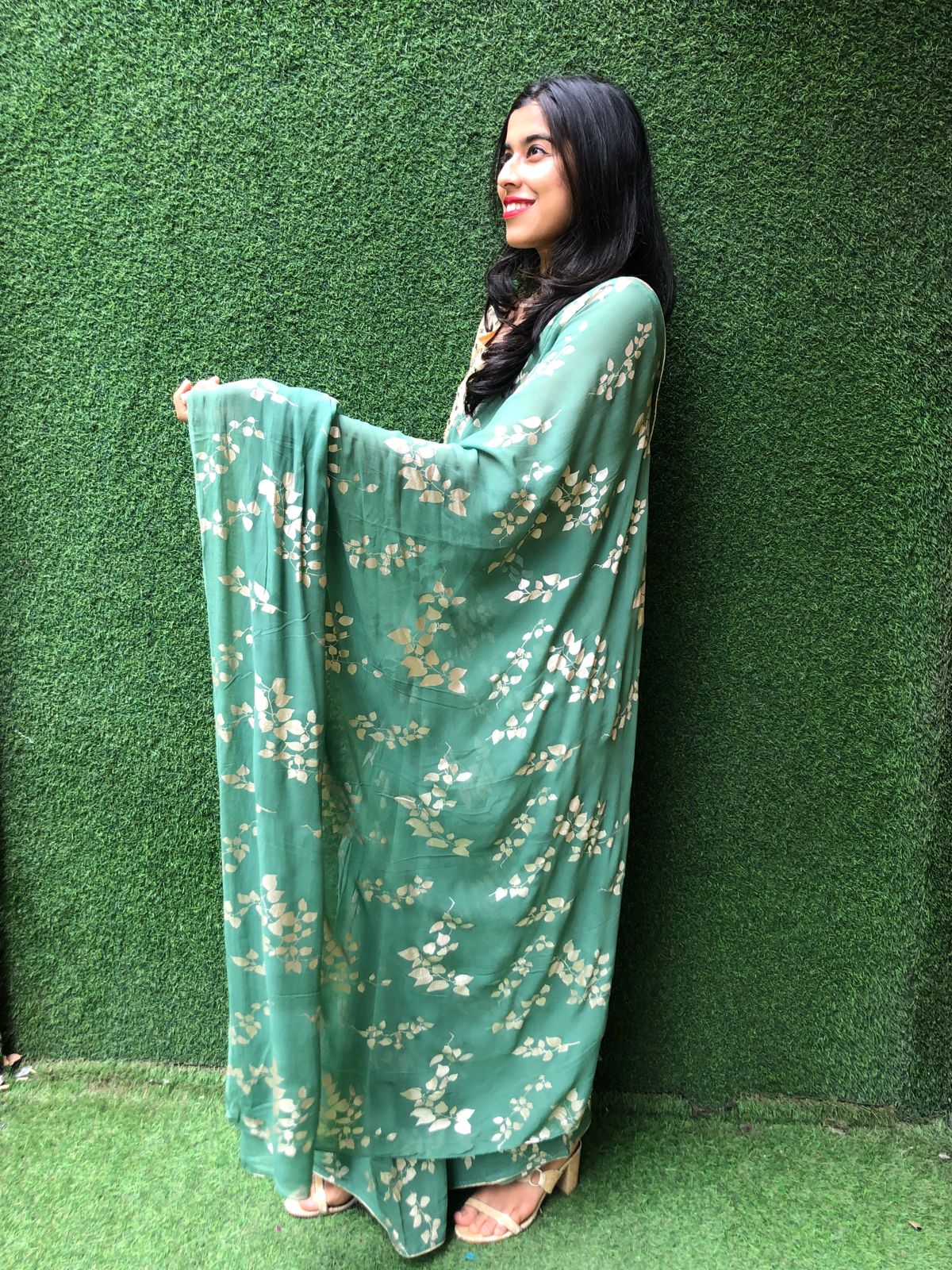 Premium Photo | A pretty stylish girl with a charming smile in a silk saree