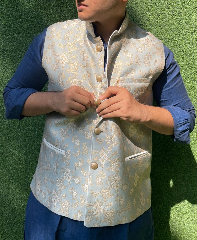 Banarasi hot sale nehru jacket