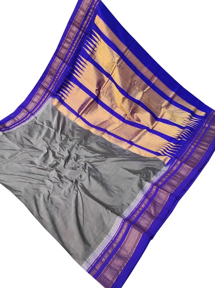 Handloom Cotton Silk Ilkal With Pure Resham Pallu Dual Tone Purple With  Pink Border Saree in Solapur at best price by Very Much Indian - Justdial