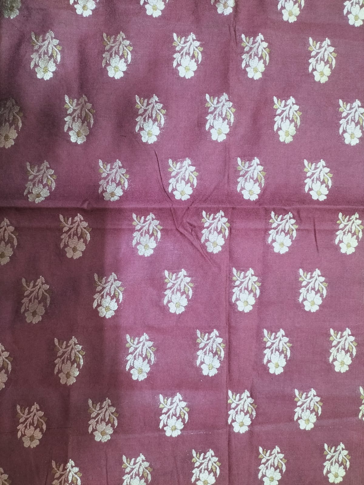 Maroon Banarasi Silk Fabric ( 0.5 Mtr) - Luxurion World
