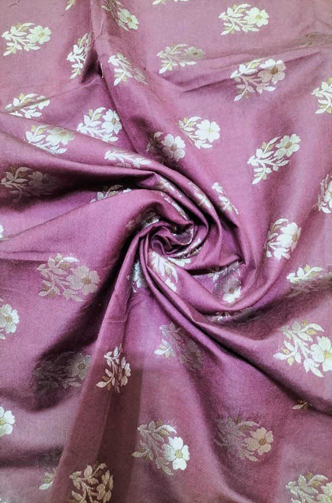 Maroon Banarasi Silk Fabric ( 0.5 Mtr) - Luxurionworld