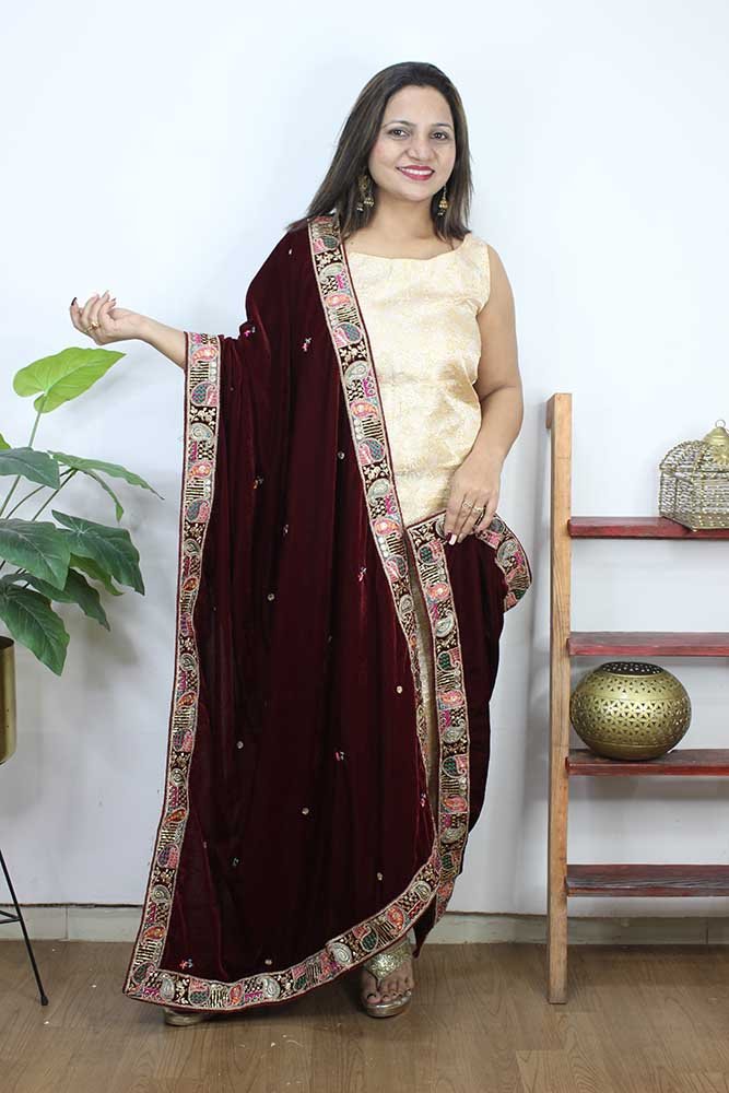 Velvet dupatta suits outlet online